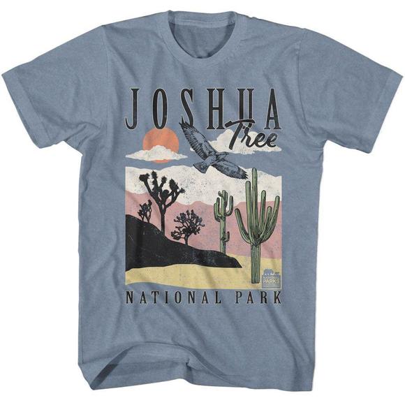 Other - National Parks Joshua Tree Landscape W Cacti Indigo Heather T-Shirt